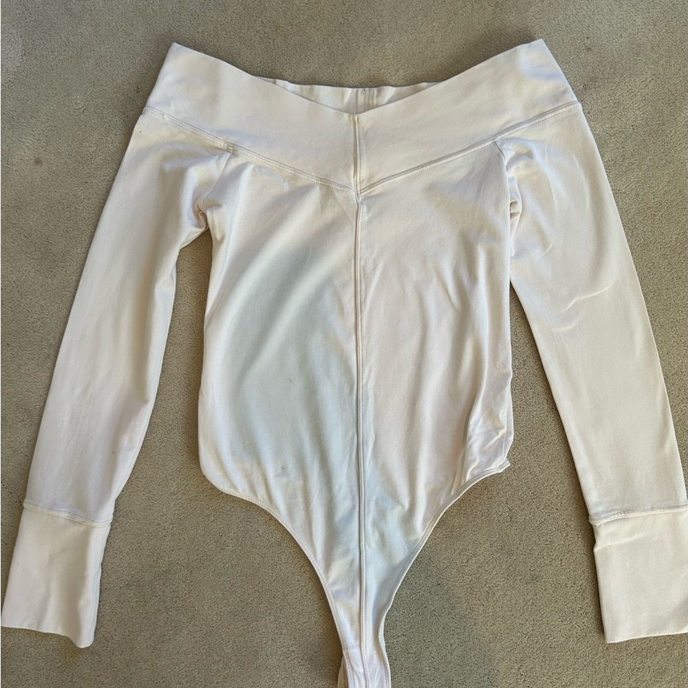 Free People Off-Shoulder White Bodysuit
